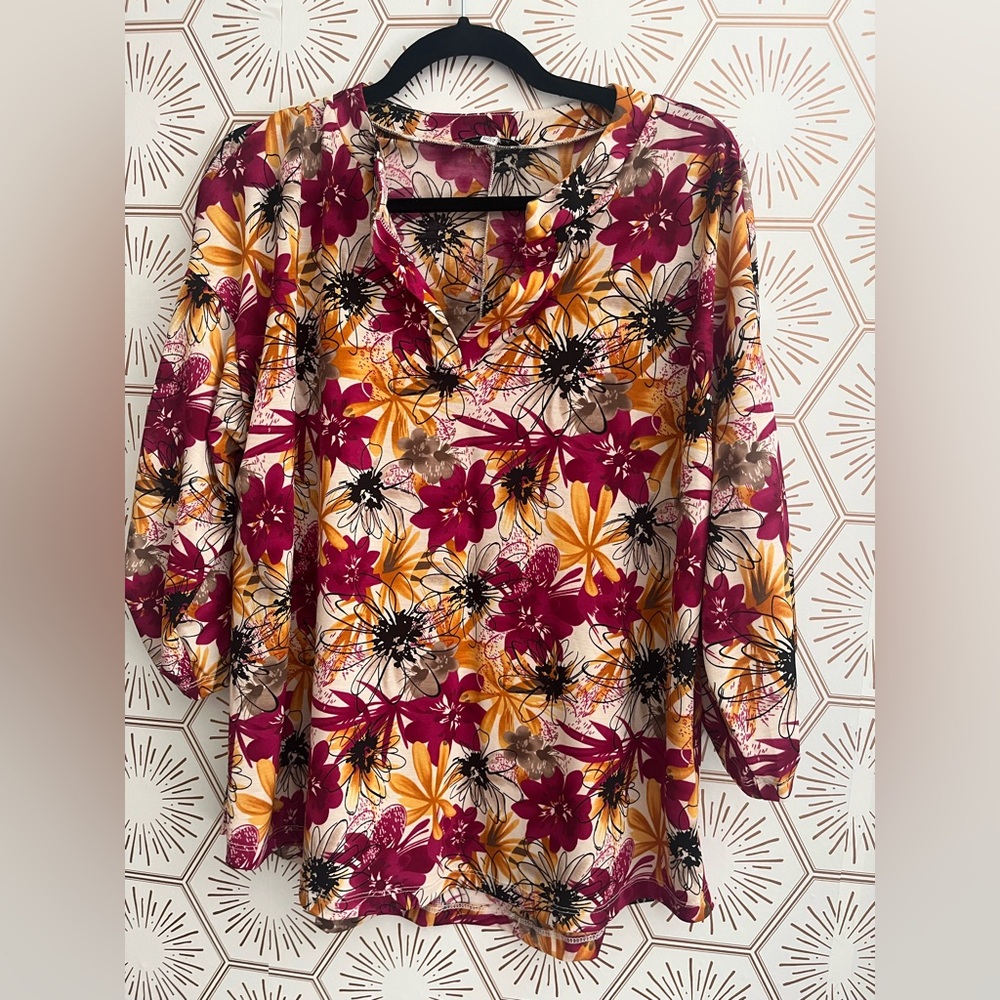 White Birch patterned blouse
